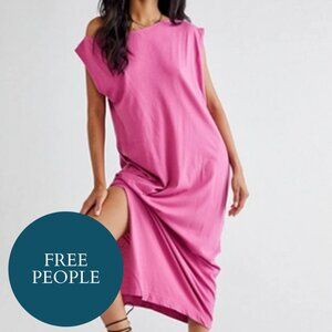 "FP Beach" by Free People Pink Slouch Shoulder Maxi Dress